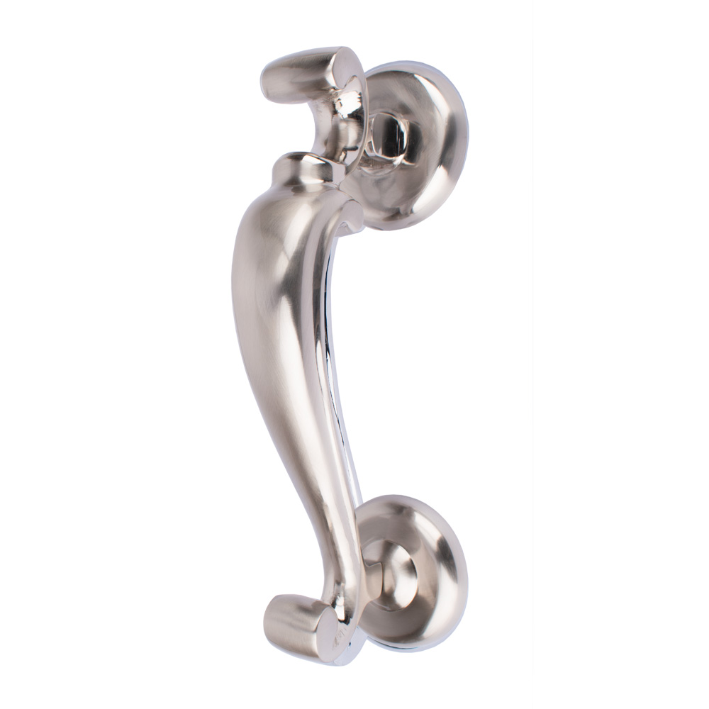 Dart Heavy Cast Brass Slim Doctor Door Knocker 180mm x 32mm - Satin Nickel